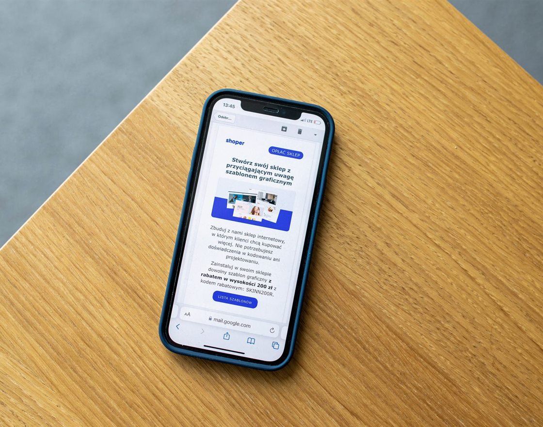 A smartphone showing an email newsletter