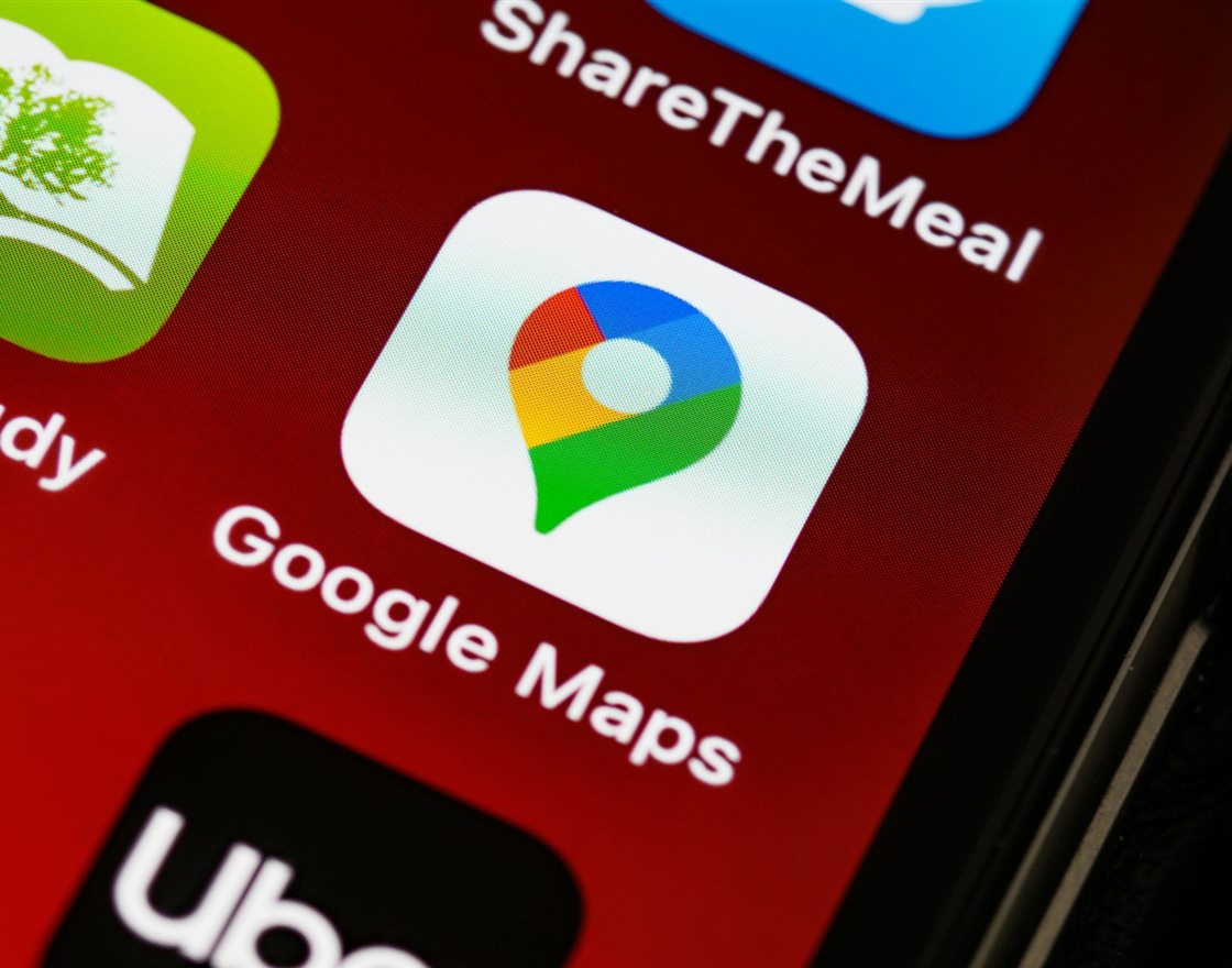 The Google Maps app on a smartphone screen