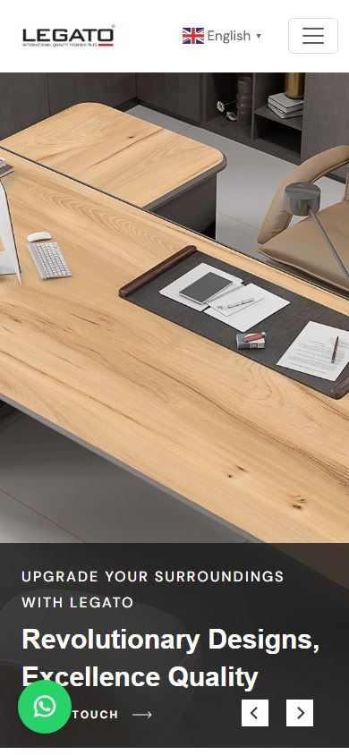 Legato Porcelano website on mobile