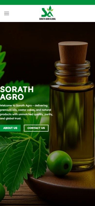 Sorath Agro website on mobile