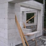 Wall being built with AAC blocks