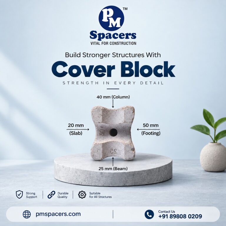 PM Spacers 4-way cover block for slab, beam, column and footing