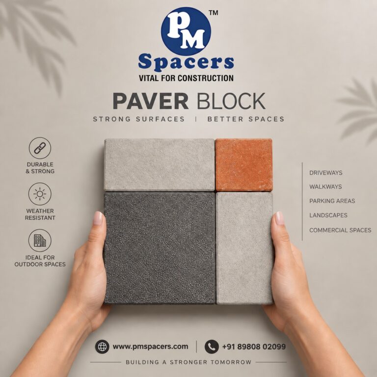 PM Spacers paver block held in hands